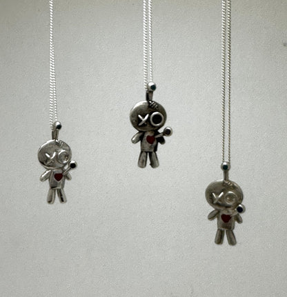 Mini voodoo doll pendant by purple butterfly studios